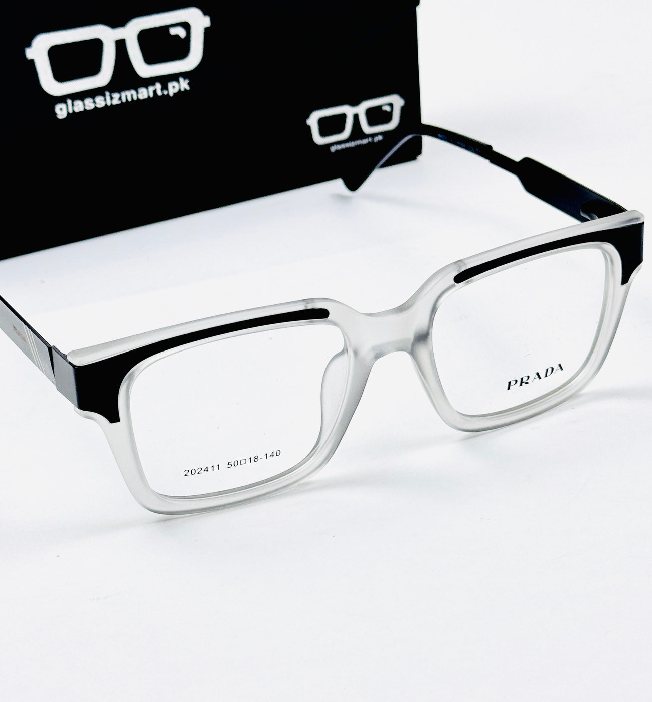Prada – 202411 – 50 - Black White – Metal - Acetate  – Optics - Unisex