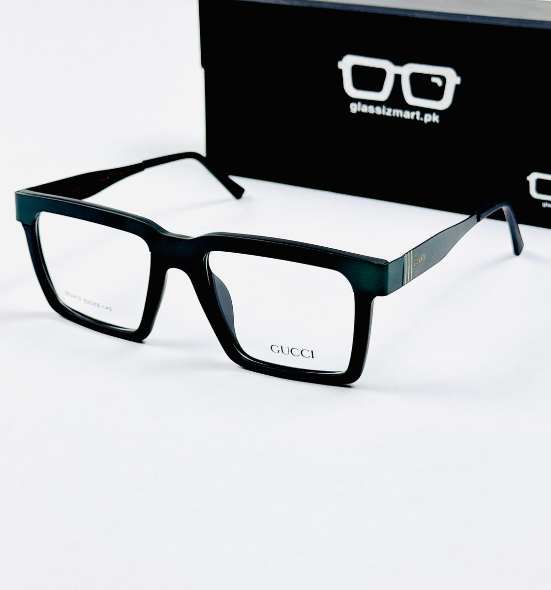 Gucci – 202413 – 52 - Black Green – Metal - Acetate  – Optics - Unisex