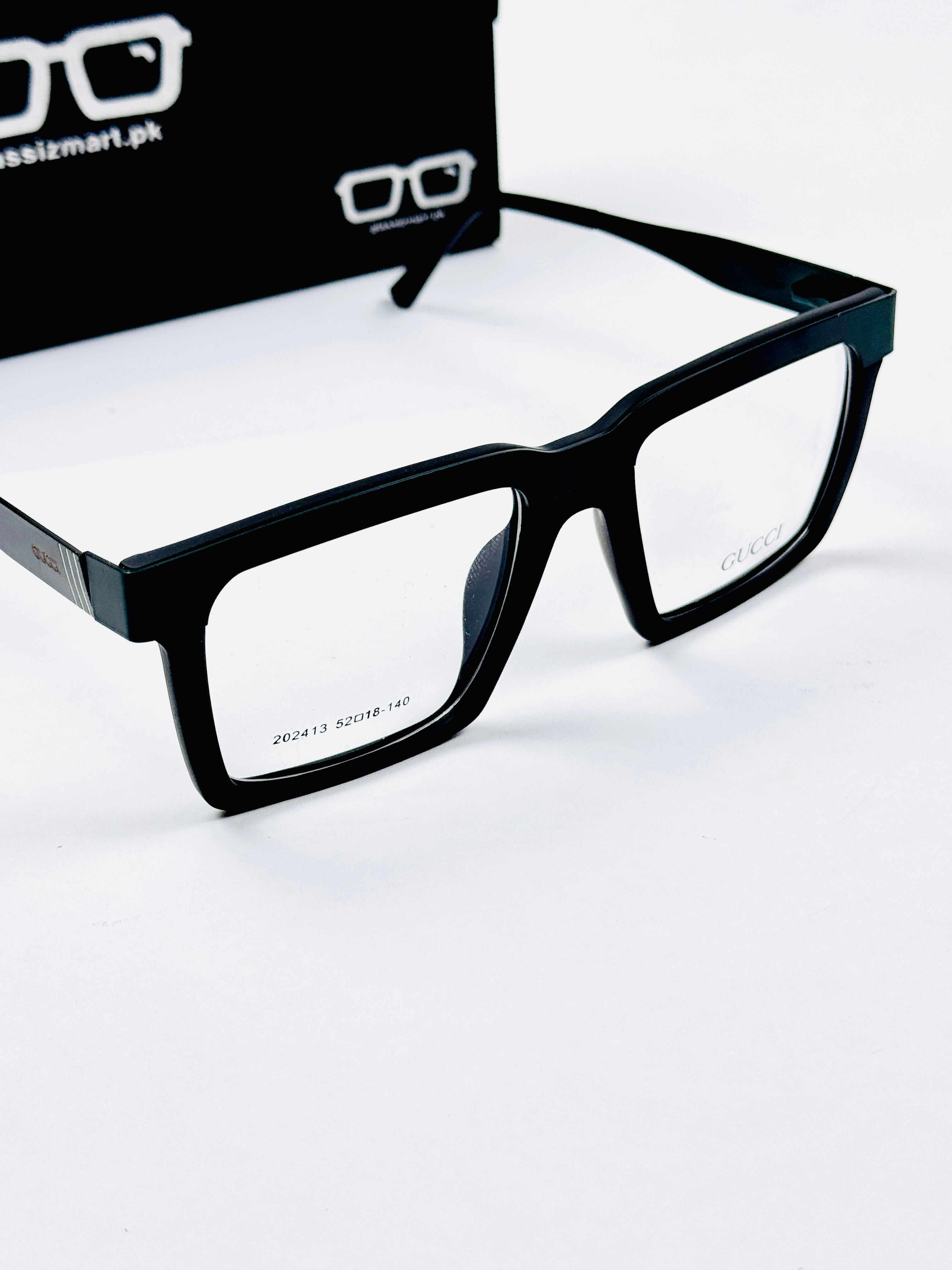 Gucci – 202413 – 52 - Black Green – Metal - Acetate  – Optics - Unisex