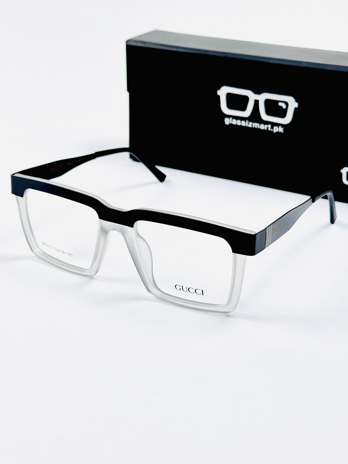 Gucci – 202413 – 52 - Translucent White – Metal - Acetate  – Optics - Unisex