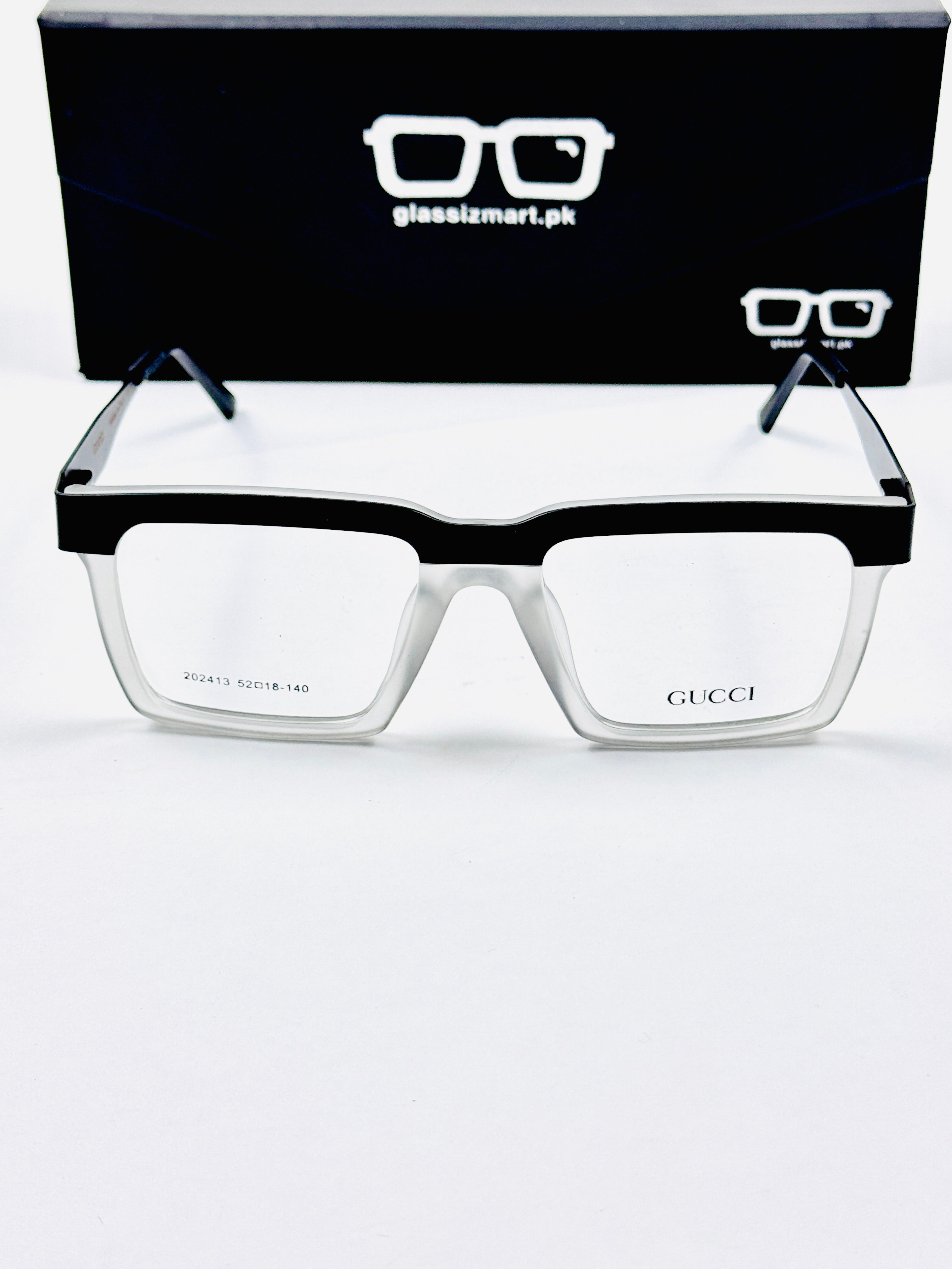 Gucci – 202413 – 52 - Translucent White – Metal - Acetate  – Optics - Unisex
