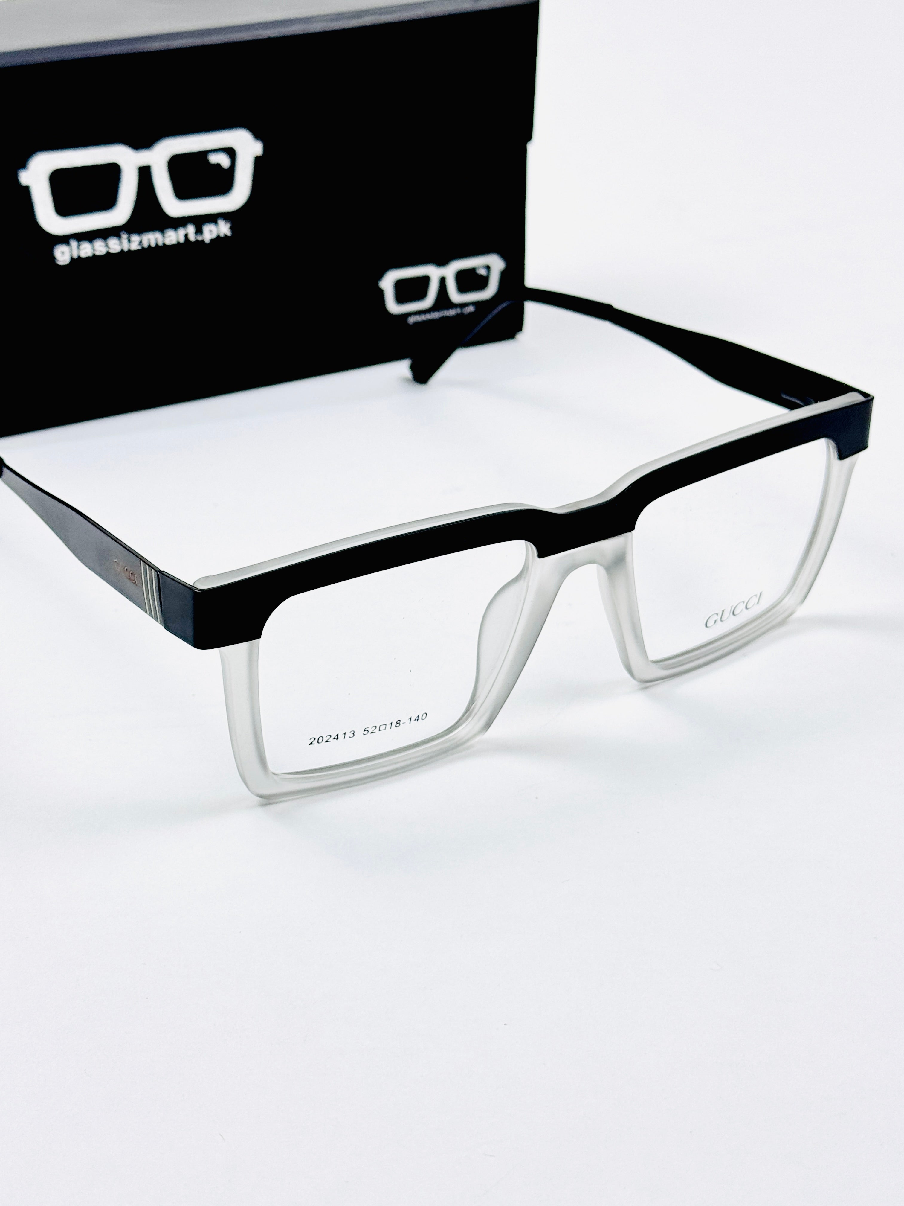 Gucci – 202413 – 52 - Translucent White – Metal - Acetate  – Optics - Unisex