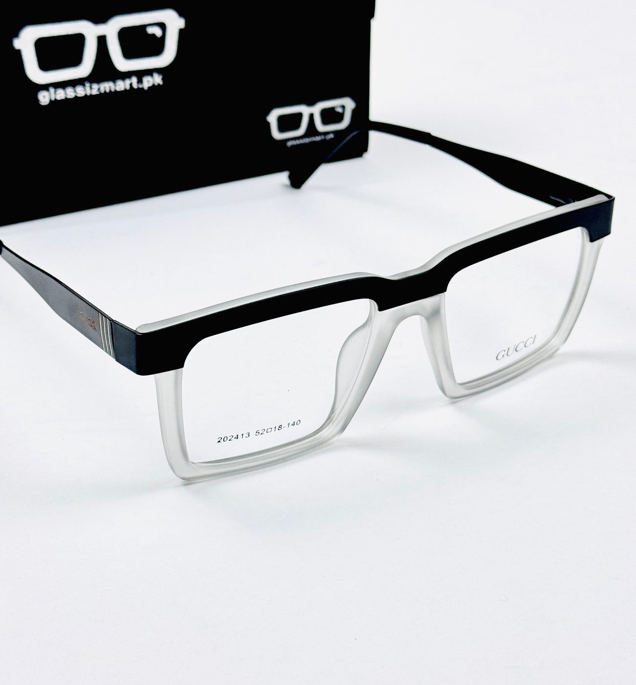 Gucci – 202413 – 52 - Translucent White – Metal - Acetate  – Optics - Unisex