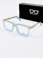 Gucci – 202413 – 52 - Transparent Blue – Metal - Acetate  – Optics - Unisex