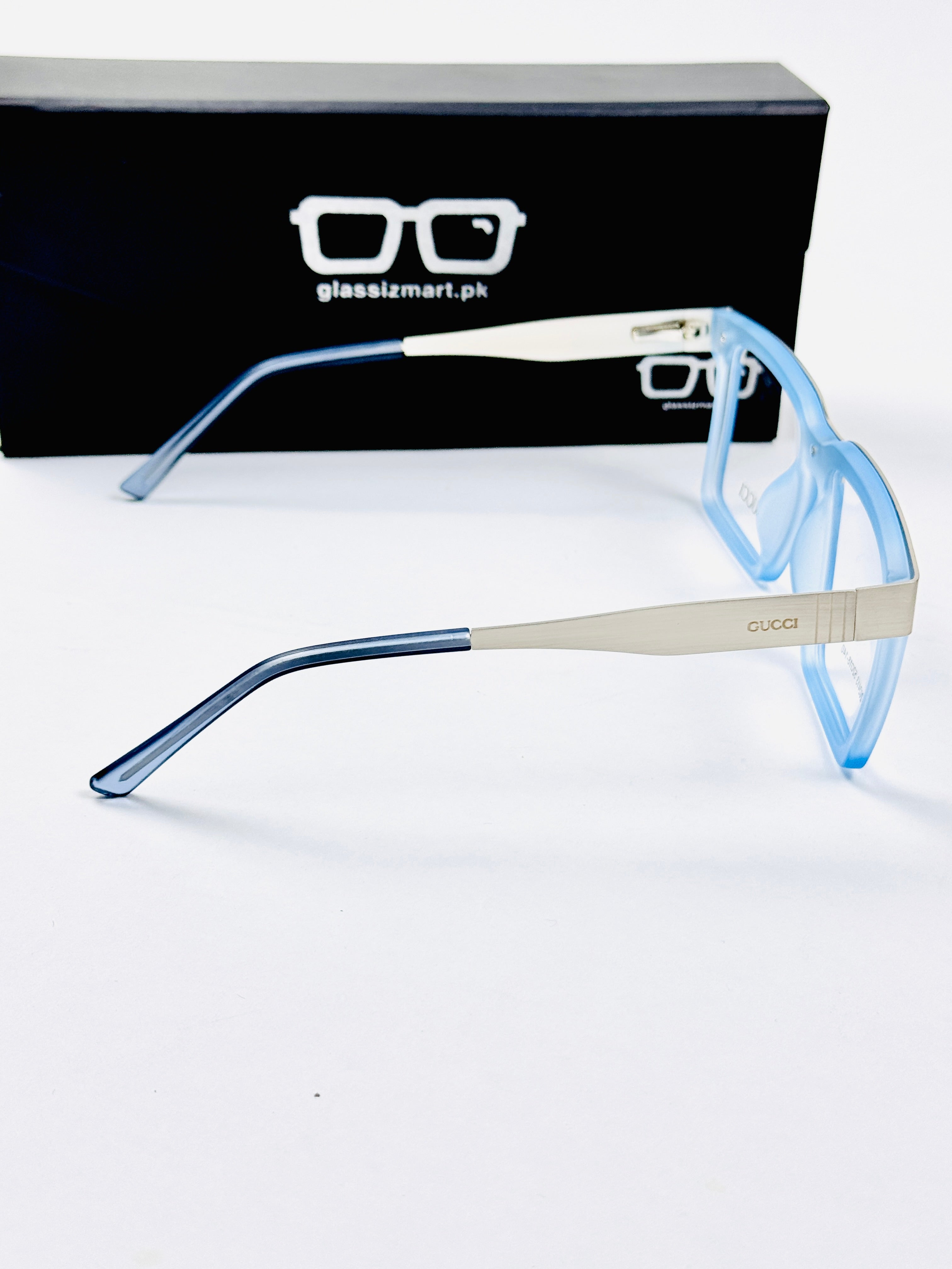 Gucci – 202413 – 52 - Transparent Blue – Metal - Acetate  – Optics - Unisex