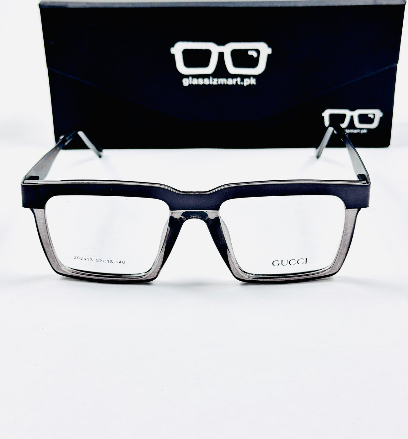 Gucci – 202413 – 52 - Black Grey – Metal - Acetate  – Optics - Unisex