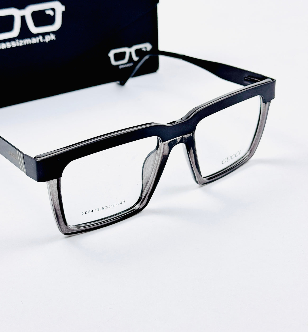 Gucci – 202413 – 52 - Black Grey – Metal - Acetate  – Optics - Unisex