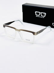 Gucci – 202413 – 52 - Silver White – Metal - Acetate  – Optics - Unisex