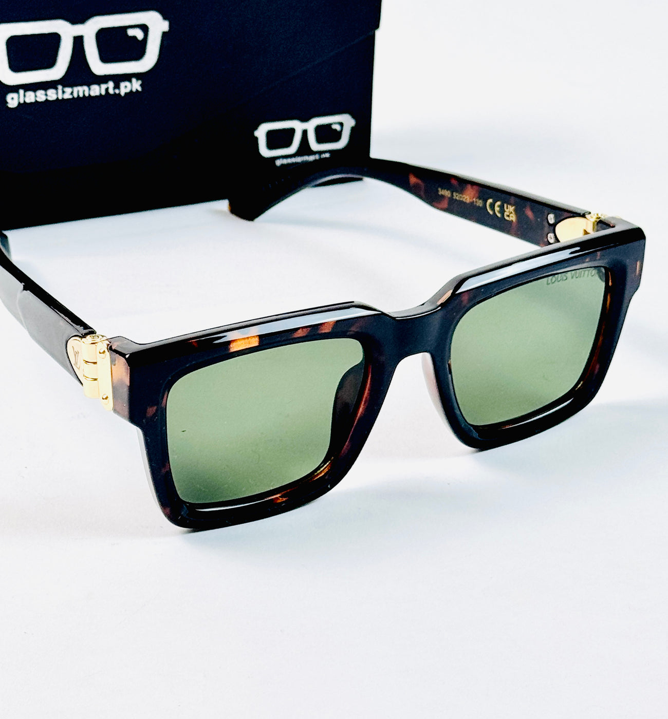 Louis Vuitton – 3490 – 52 – Tortoise Green – Acetate – Sunglasses – Unisex
