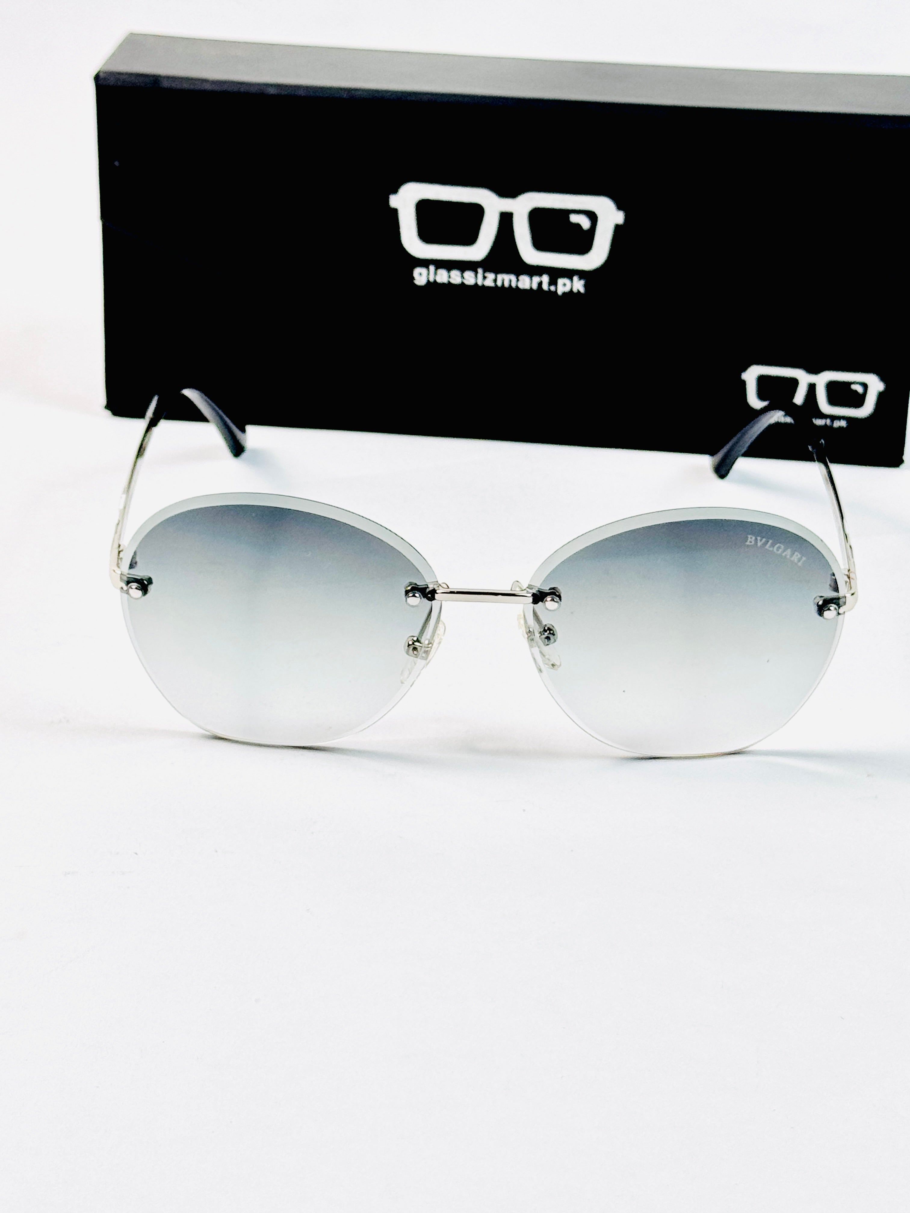 Bvlgari – 20352 - 55 – Silver Green Gradient – Metal - Sunglasses – Ladies