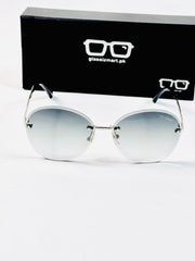 Bvlgari – 20352 - 55 – Silver Green Gradient – Metal - Sunglasses – Ladies