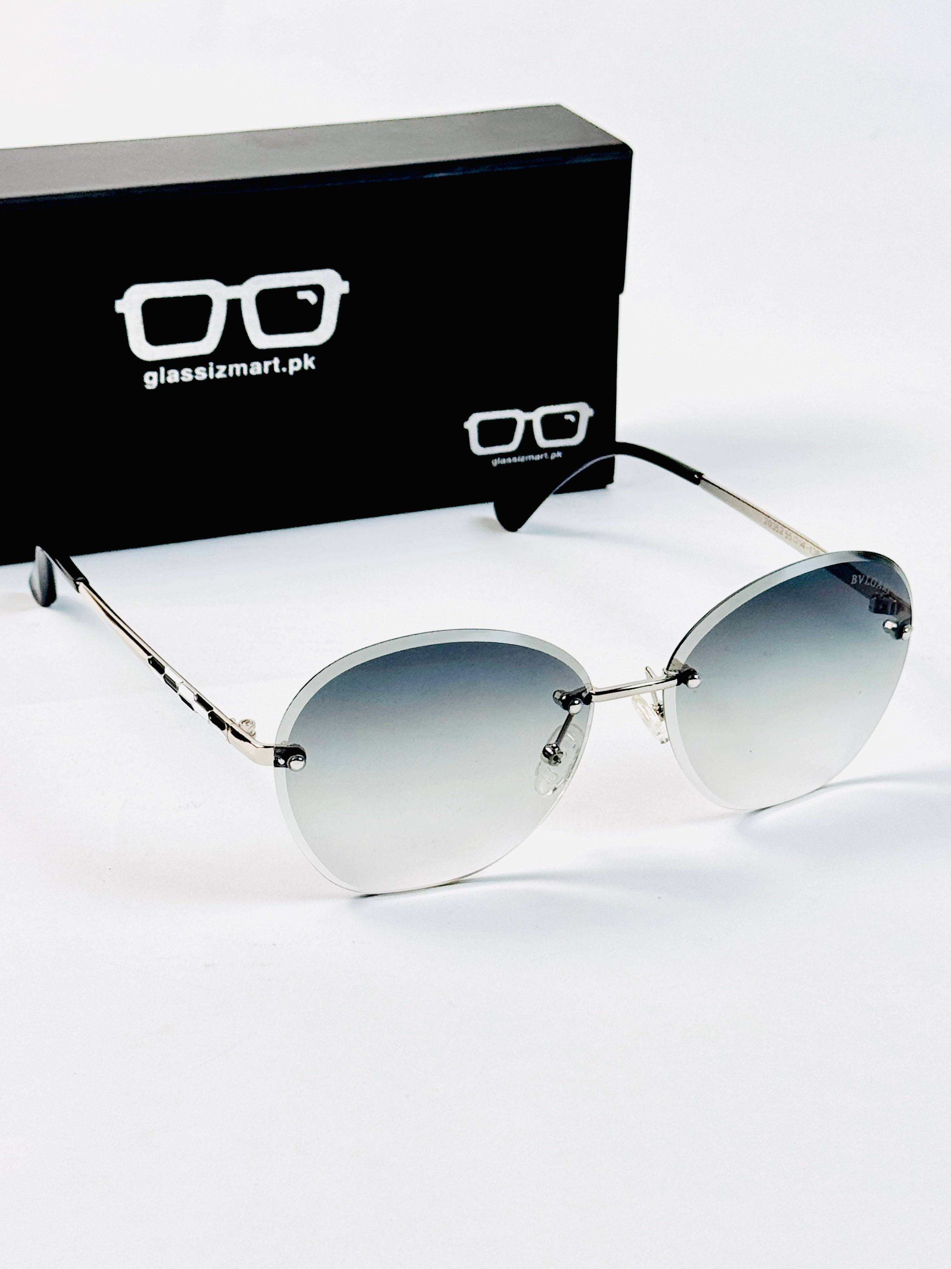 Bvlgari – 20352 - 55 – Silver Green Gradient – Metal - Sunglasses – Ladies