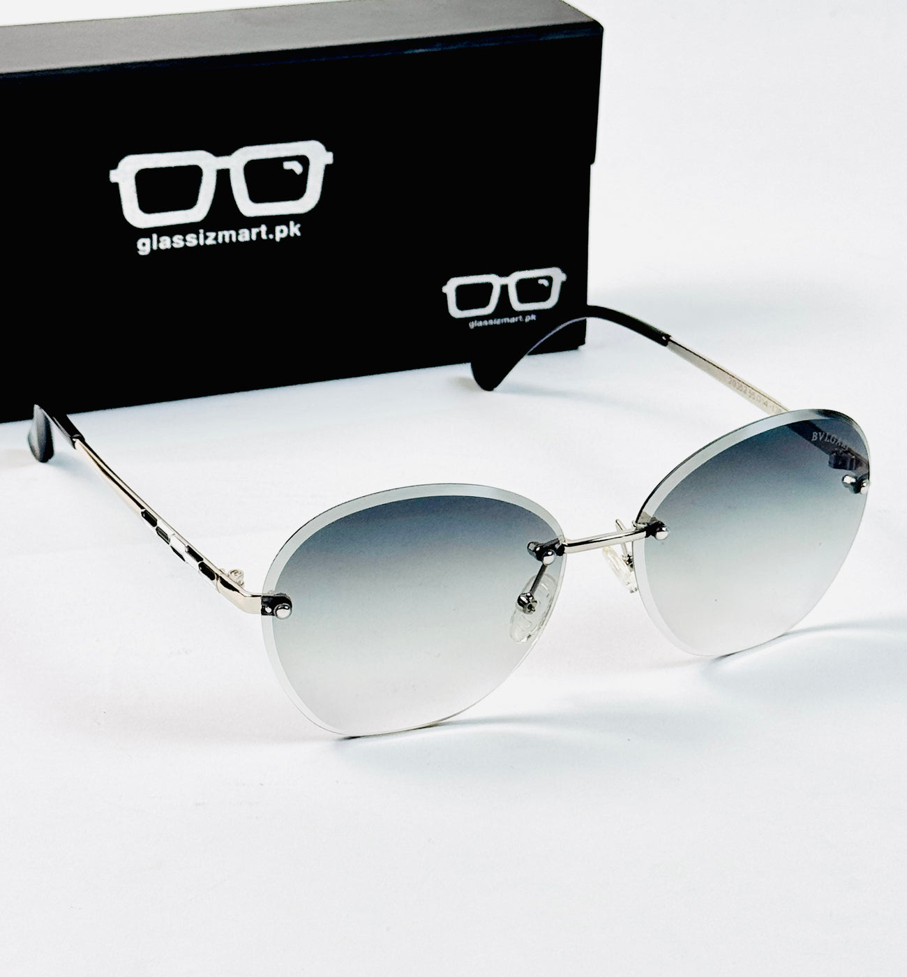 Bvlgari – 20352 - 55 – Silver Green Gradient – Metal - Sunglasses – Ladies