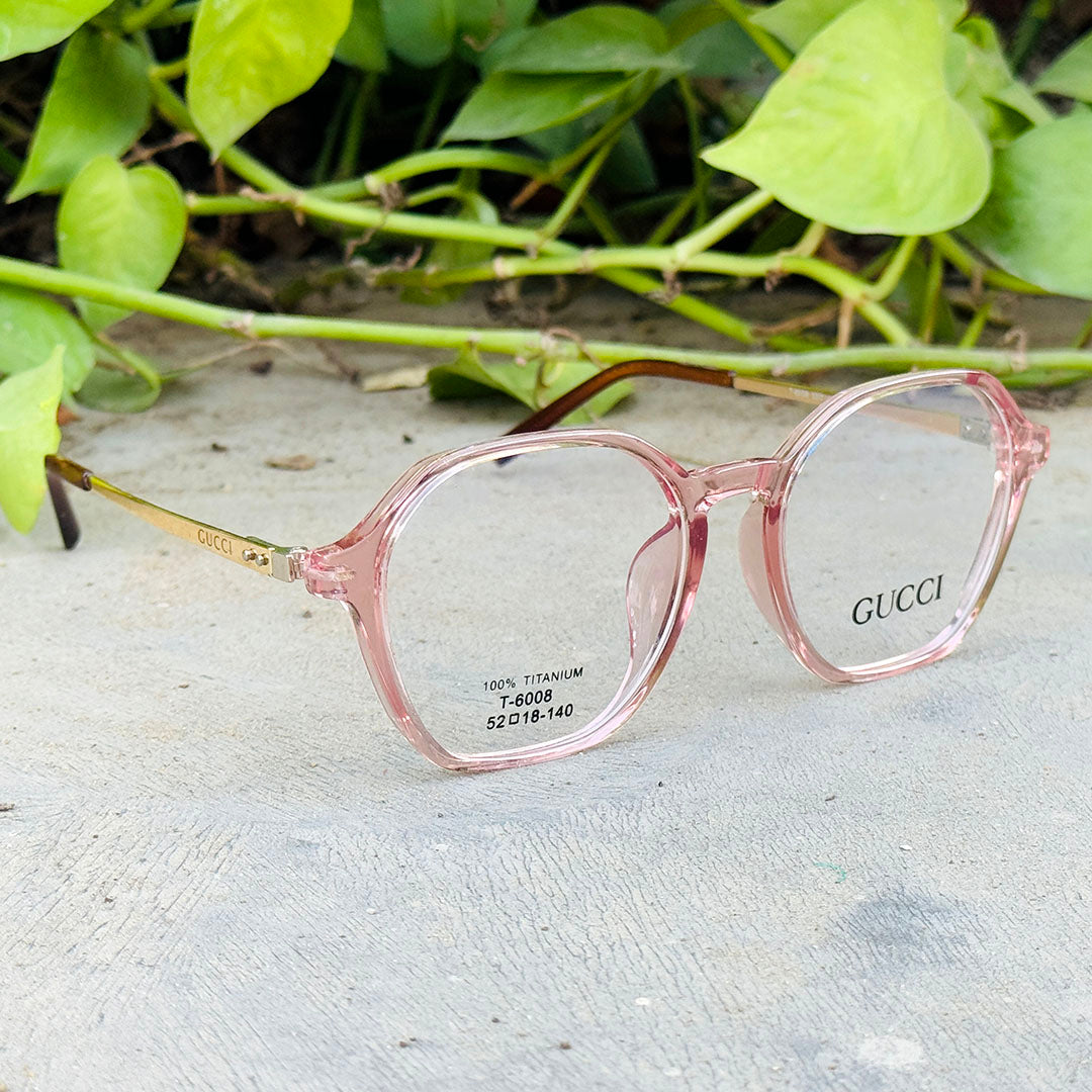 Gucci – 6008 – 52 - Pink – Metal - Acetate – Optics – Ladies