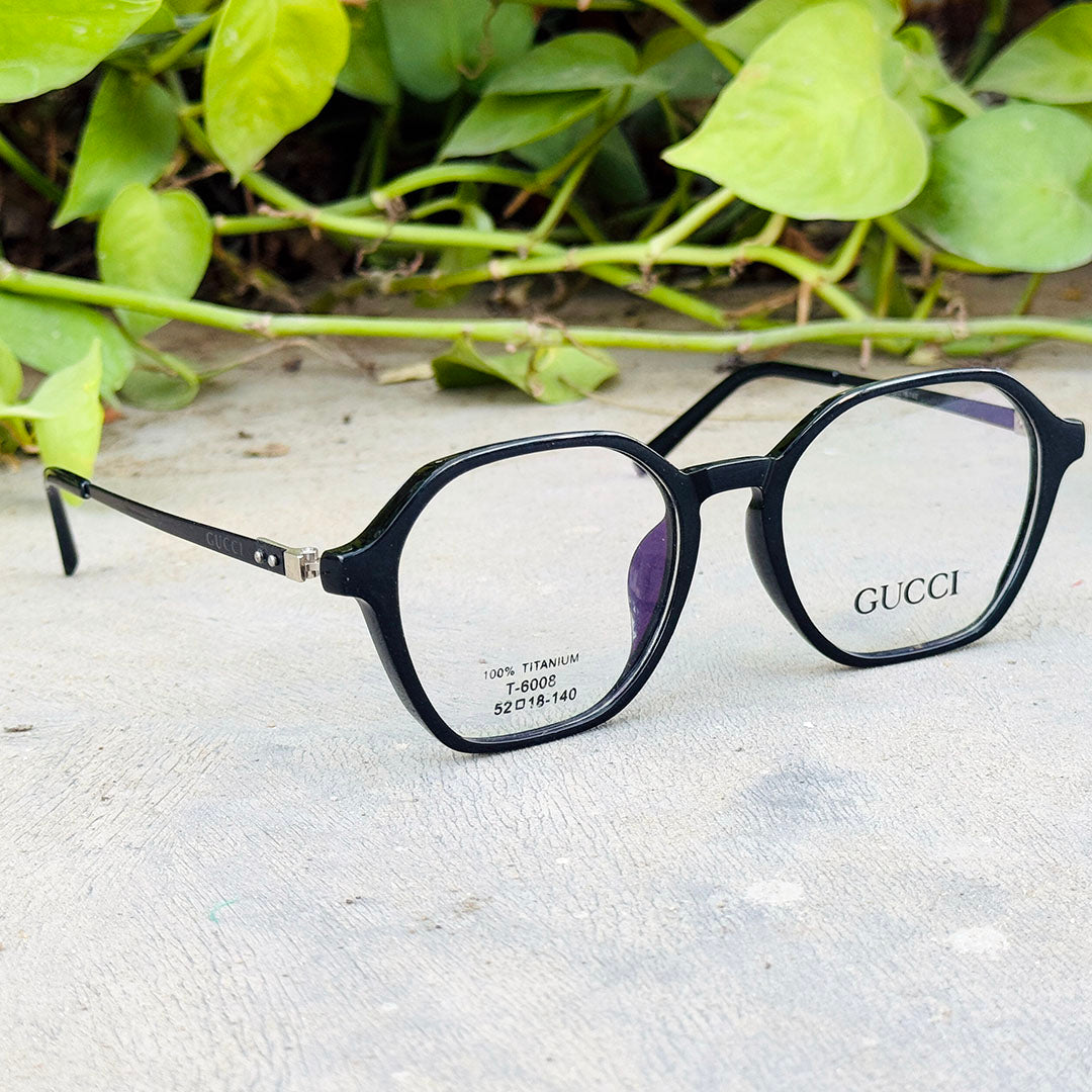 Gucci – 6008 – 52 - Black – Metal - Acetate – Optics – Ladies
