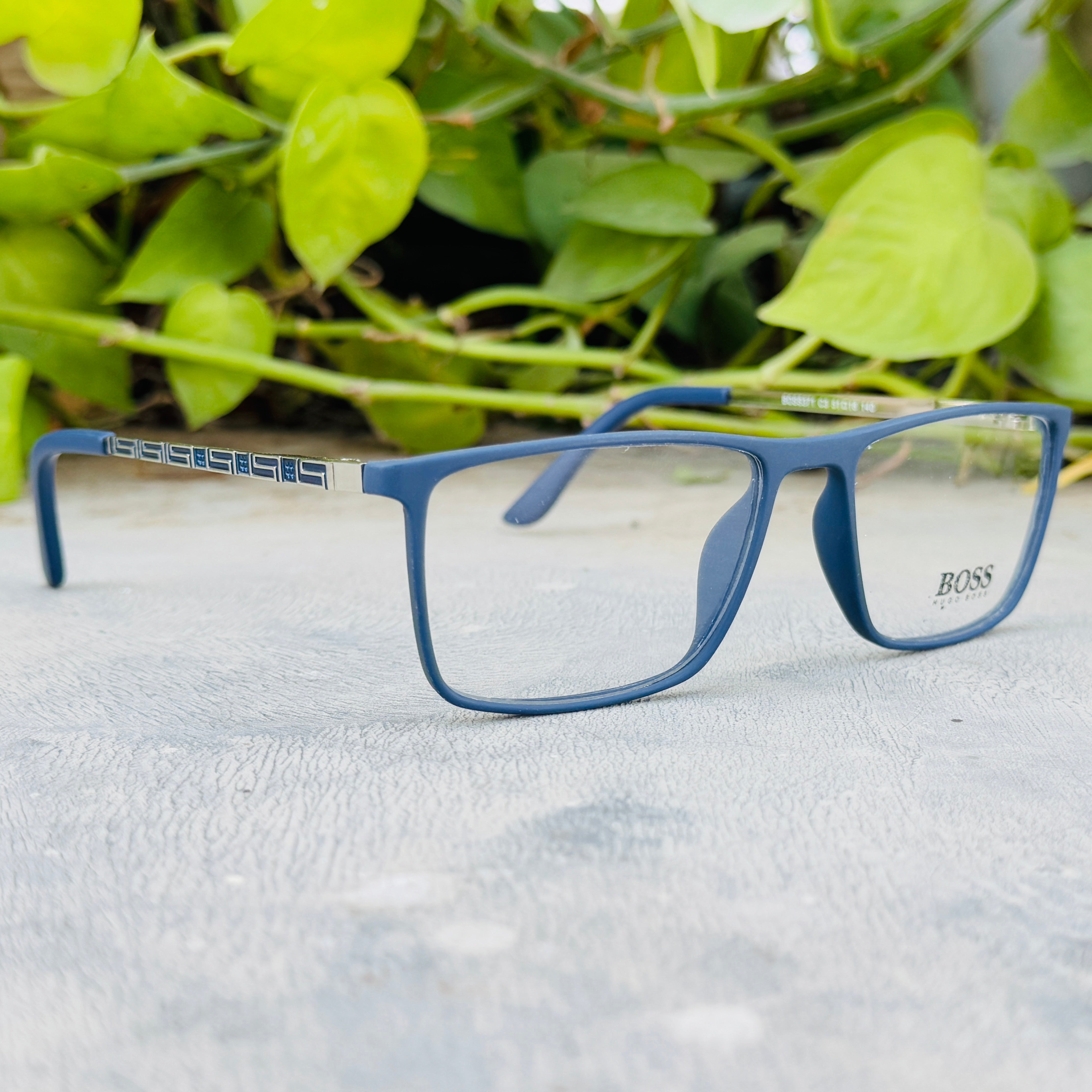 Boss – 371 – 55 – Silver Blue –  Acetate - Metal - Optics – Unisex - Premium