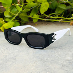 Chanel – 5525 – 50 – Black White – Acetate - Sunglasses – Unisex - Premium
