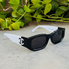 Chanel – 5525 – 50 – Black White – Acetate - Sunglasses – Unisex - Premium