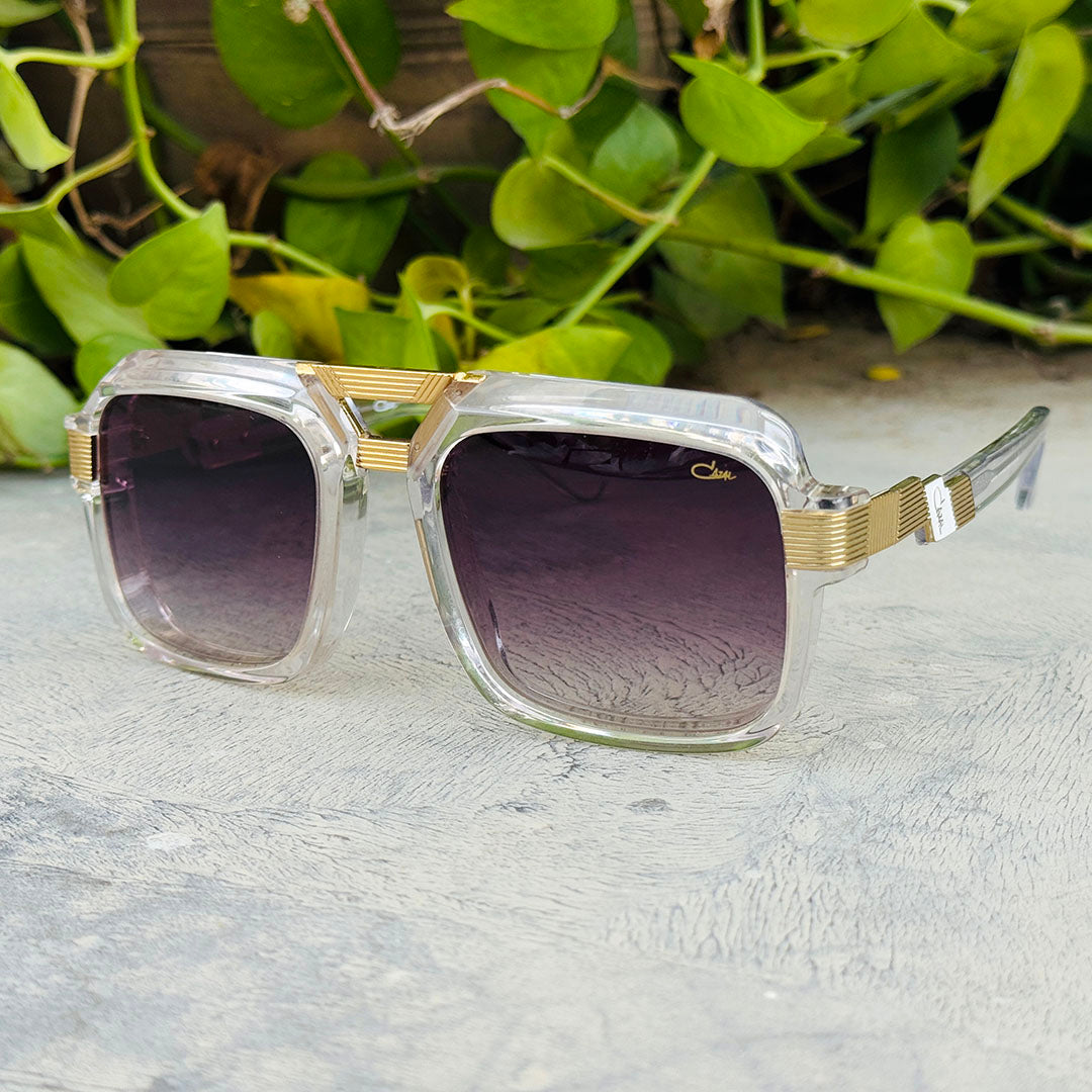 Cazal –669 - 52 –  Transparent Black – Acetate - Metal - Sunglasses – Unisex - Premium