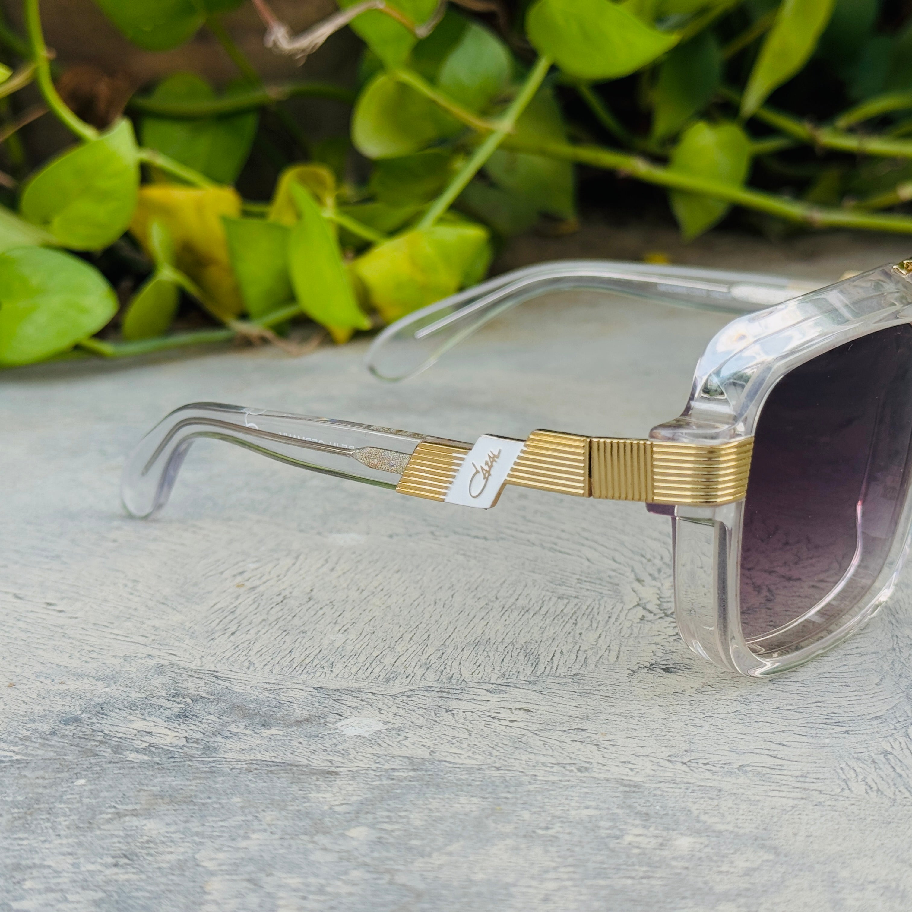 Cazal –669 - 52 –  Transparent Black – Acetate - Metal - Sunglasses – Unisex - Premium
