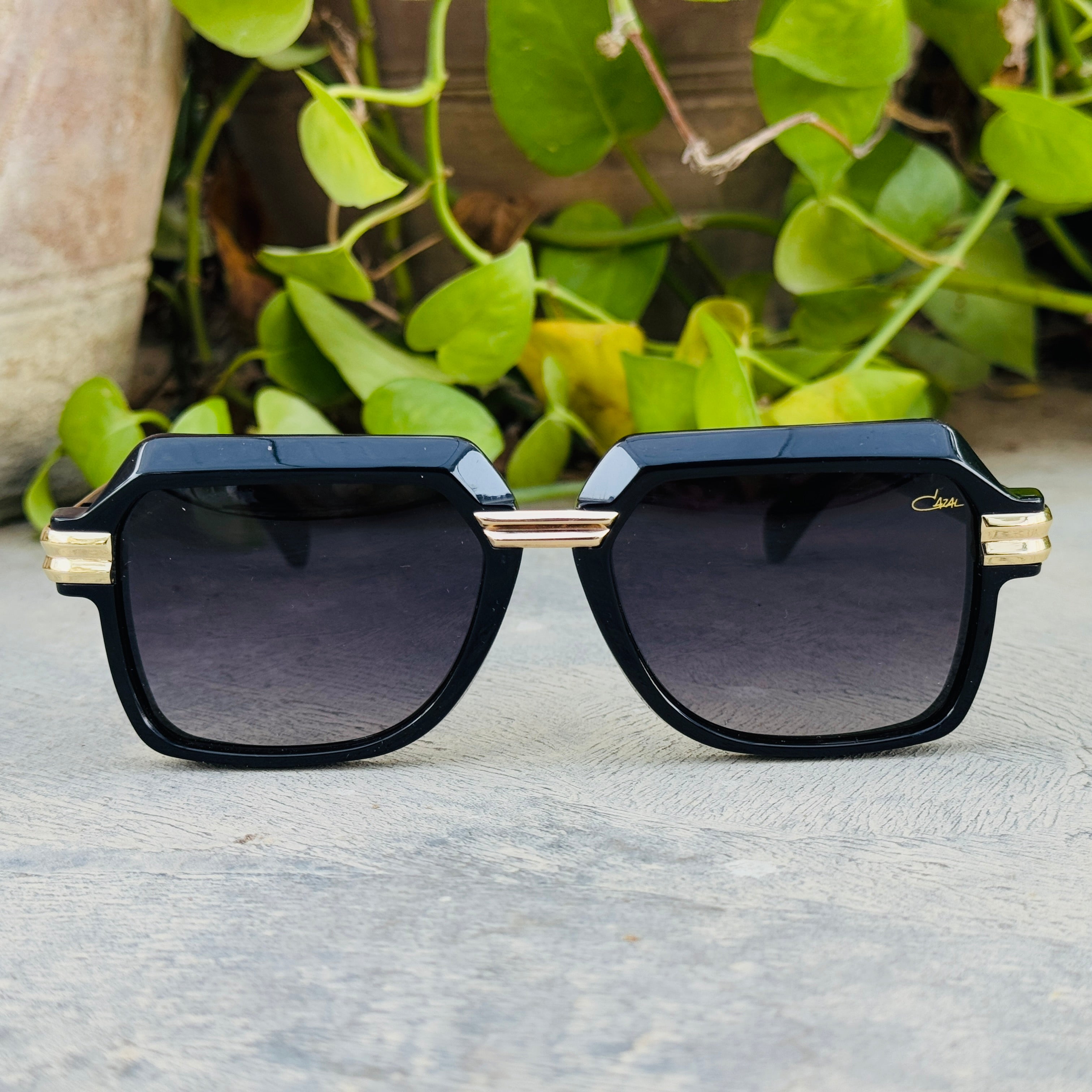 Cazal – 8043 - 55 – Golden Black – Acetate - Metal - Sunglasses – Unisex - Premium