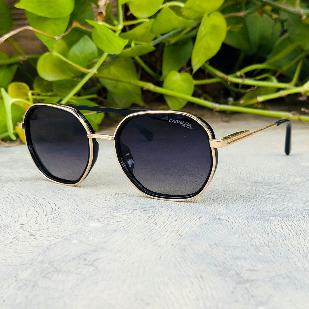 Carrera – 2271 - 55 – Golden Black – Acetate - Metal - Sunglasses – Unisex - Premium