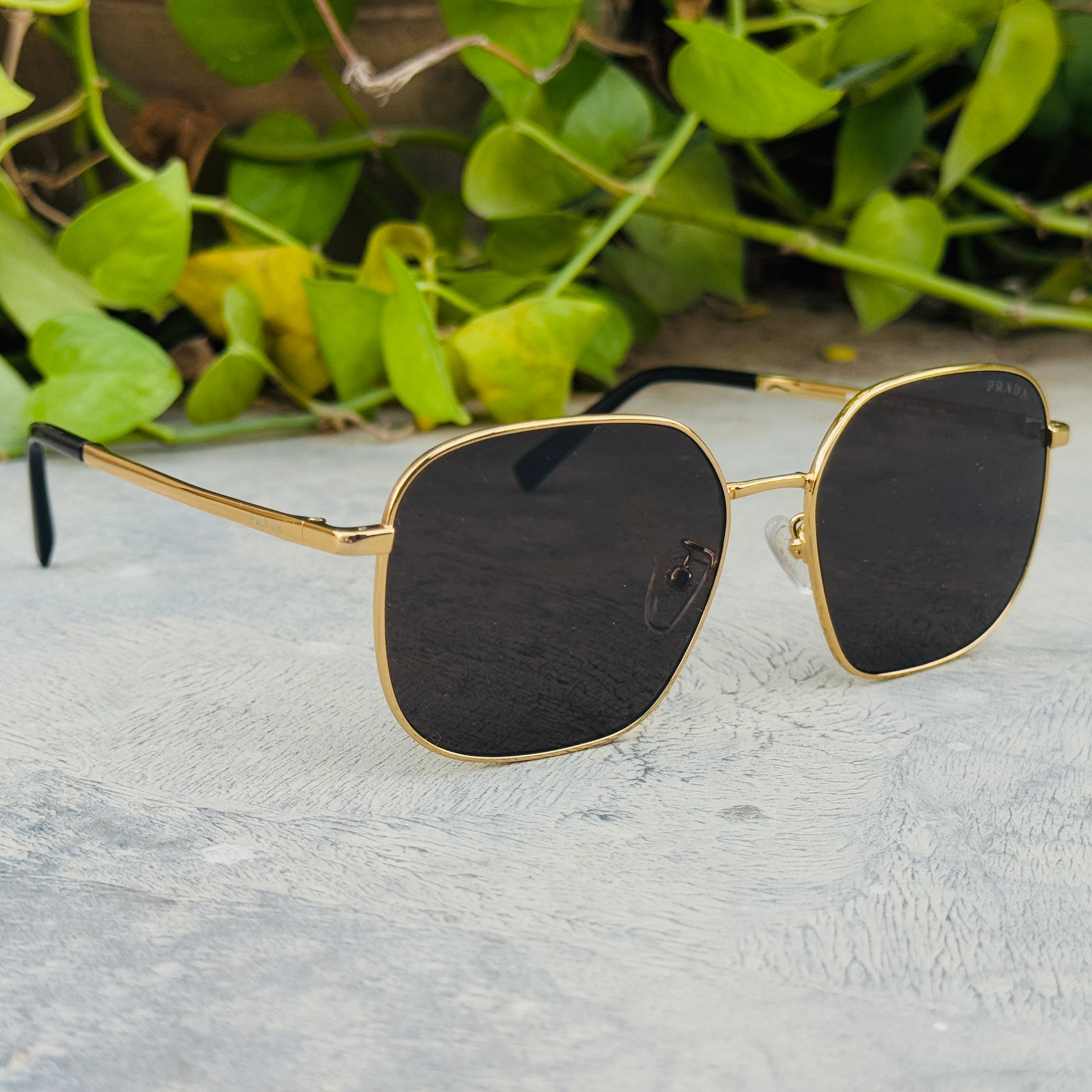 Prada – A59V- 55 –  Golden Black – Metal - Sunglasses – Unisex - Premium