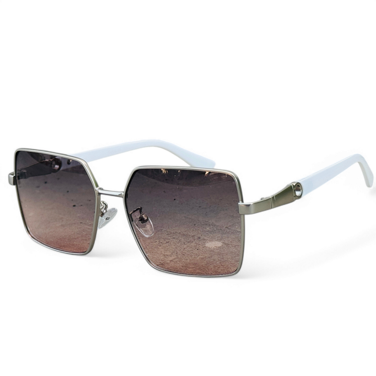 Ferragamo – 2061 – 56 – White Pink –- Metal – Sunglasses – Ladies