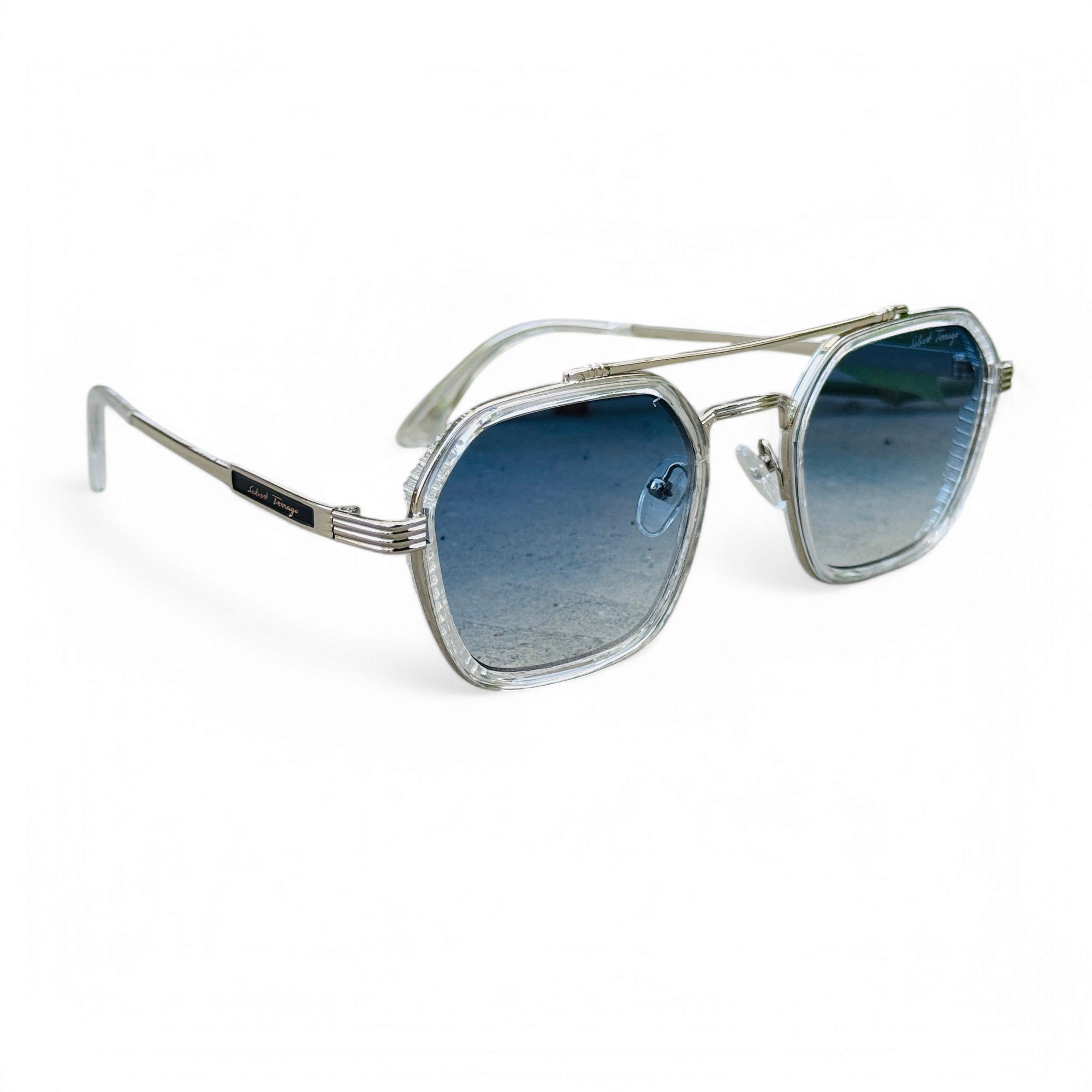 Ferragamo – 5600 – 56 – Silver Blue –- Metal – Sunglasses – Unisex