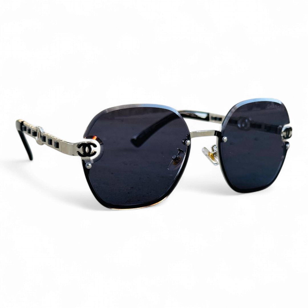 Chanel – 95053 – 60 – Silver Black – Metal – Sunglasses – Ladies