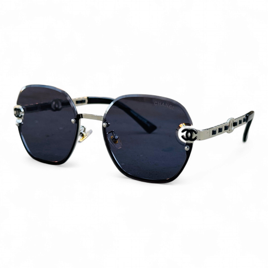 Chanel – 95053 – 60 – Silver Black – Metal – Sunglasses – Ladies
