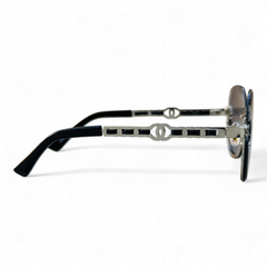Chanel – 95053 – 60 – Silver Black – Metal – Sunglasses – Ladies