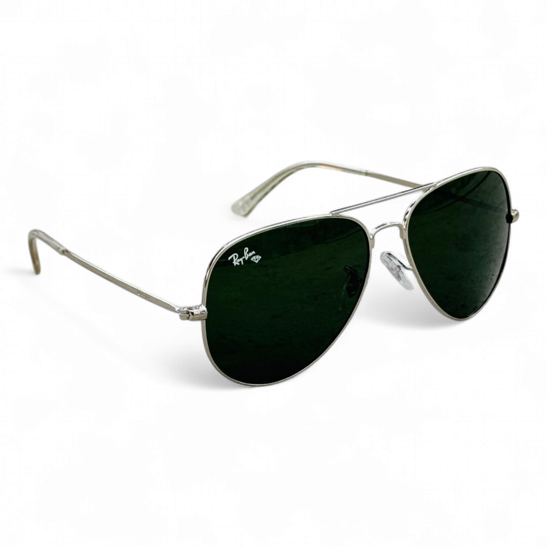 Rayban – 3026 – 62 – Silver Green – Metal – Sunglasses – Unisex