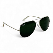 Rayban – 3026 – 62 – Silver Green – Metal – Sunglasses – Unisex