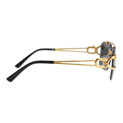 Cartier - RR49 - 53 - Golden - Black - Double Bridge - Rimless - Metal - Square - Sunglasses - Unisex