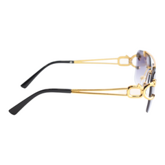 Cartier - RR49 - 53 - Golden - Black Gradient - Double Bridge - Rimless - Metal - Square - Sunglasses - Unisex