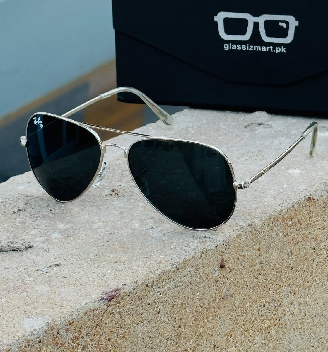Rayban – 3026 – 62 – Silver Black – Metal – Sunglasses – Unisex