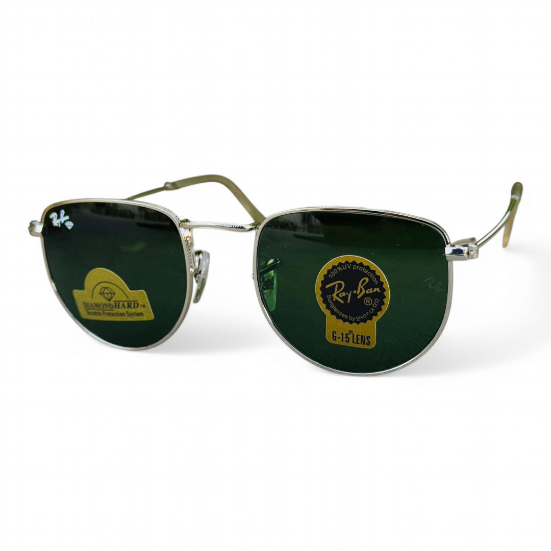 Rayban – 3958 – 50 – Silver Green – Metal – Sunglasses – Unisex