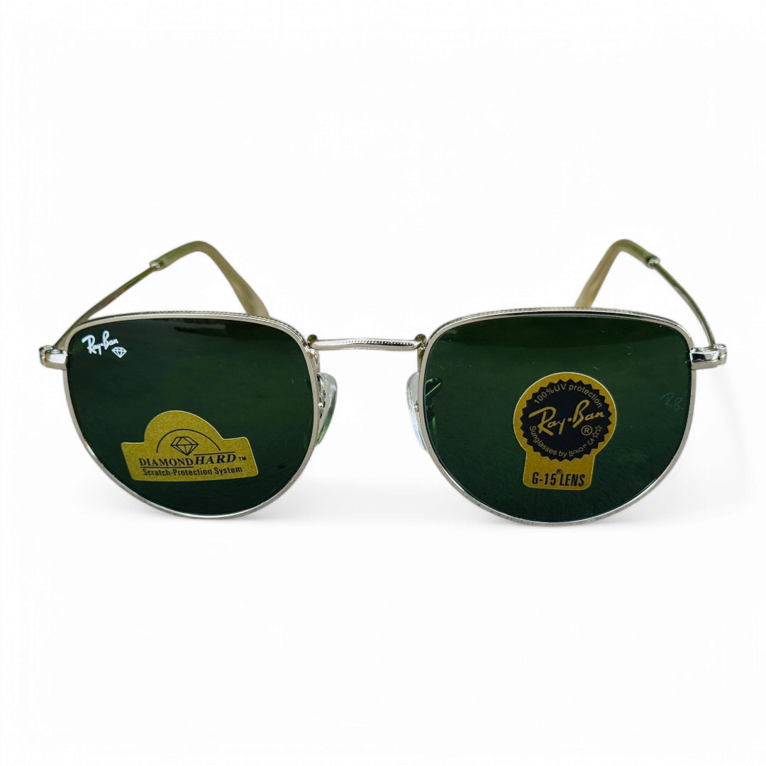 Rayban – 3958 – 50 – Silver Green – Metal – Sunglasses – Unisex