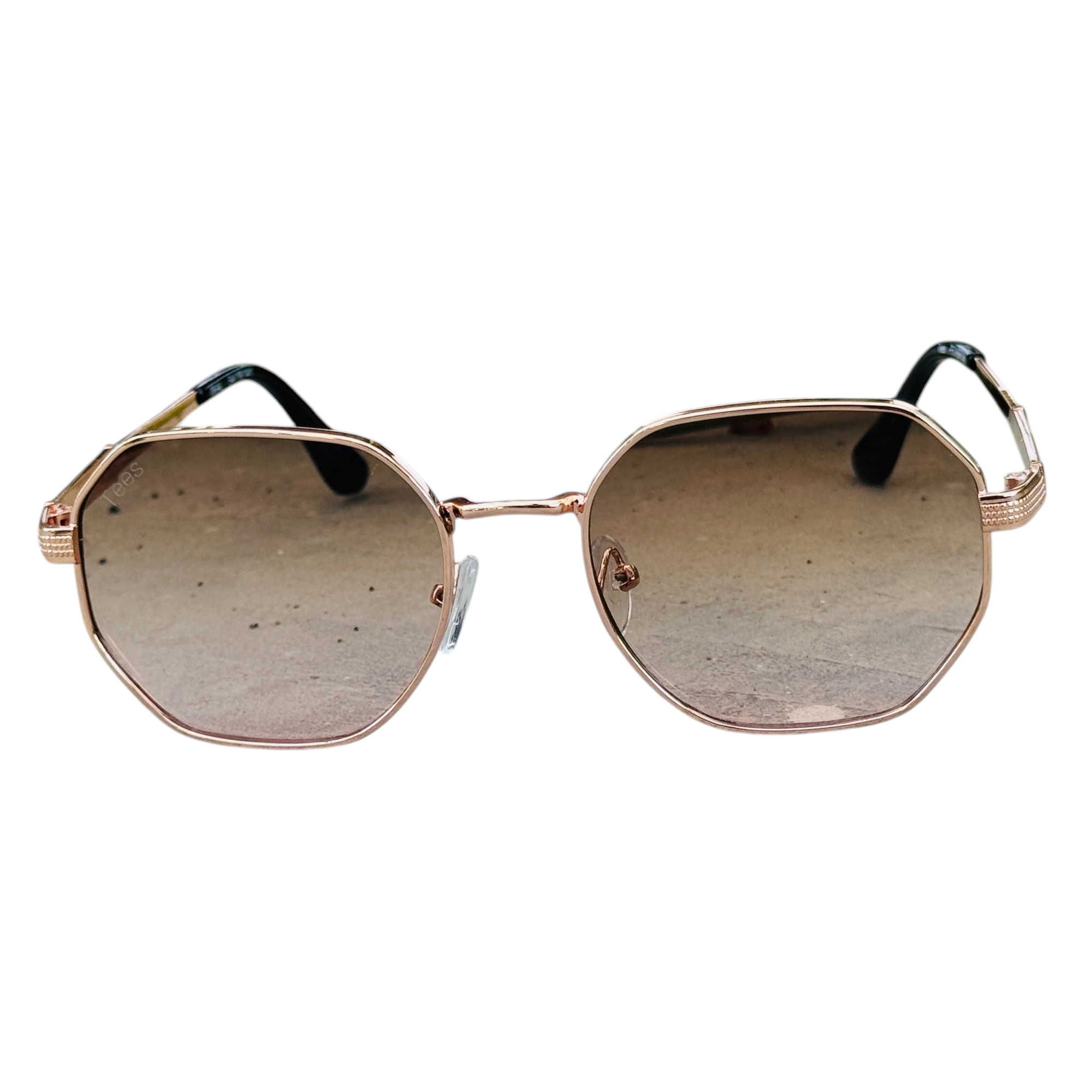 Tees – 2058 – 54 – Rose Gold – Metal – Sunglasses – Ladies