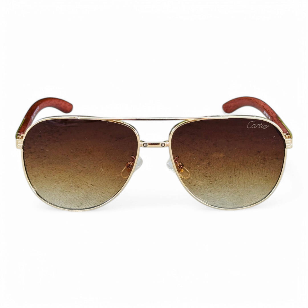 Cartier – 23051 – 59 – Golden Brown – Metal – Sunglasses – Unisex
