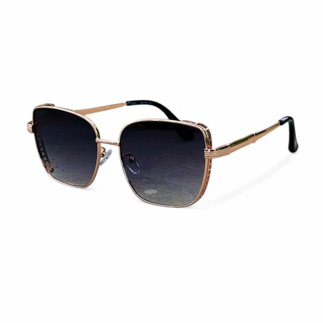 Tees – 2058 – 54 – Rose Gold Black – Metal – Sunglasses – Ladies