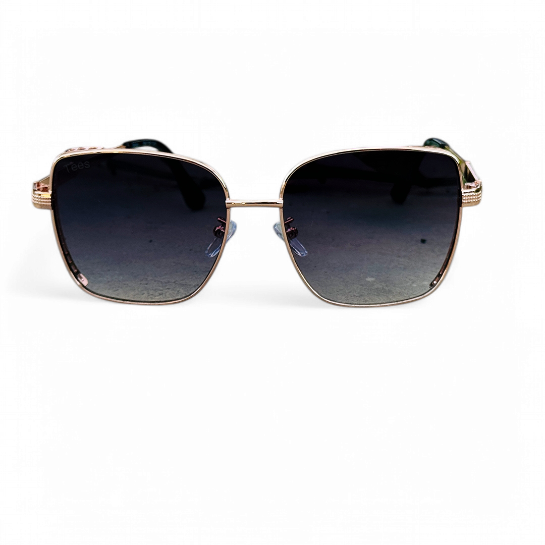 Tees – 2058 – 54 – Rose Gold Black – Metal – Sunglasses – Ladies