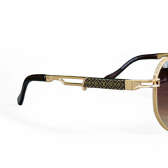 Louis Vuitton – 9092 – 55 – Golden – Metal - Sunglasses – Unisex