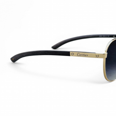 Cartier – 23051 – 59 – Golden Black – Metal – Sunglasses – Unisex