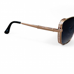 Tees – 2058 – 54 – Rose Gold Black – Metal – Sunglasses – Ladies