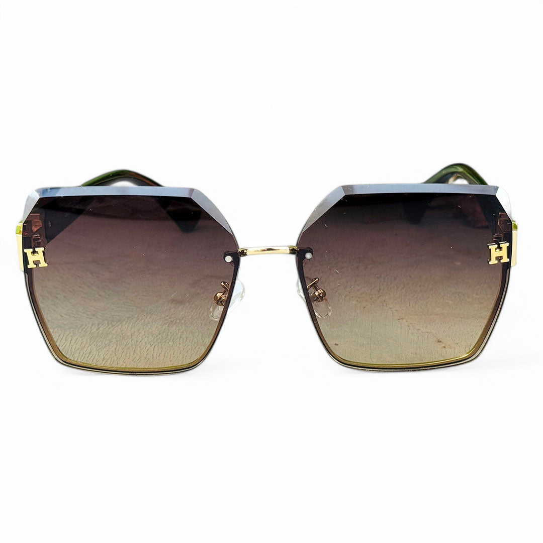 Hermes – 2A724 – 58 –Golden – Acetate – Sunglasses – Ladies