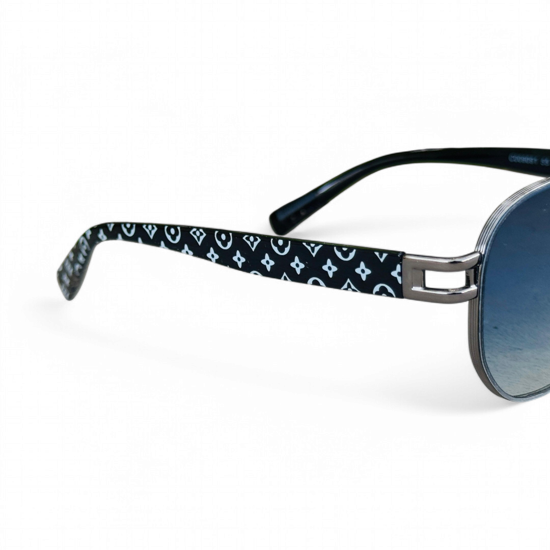 Louis Vuitton – 9091 – 55 – Silver Blue – Metal - Sunglasses – Unisex