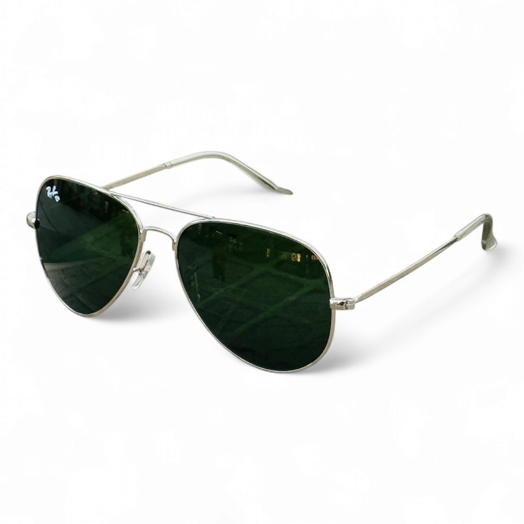 Rayban – 3026 – 62 – Silver Green – Metal – Sunglasses – Unisex