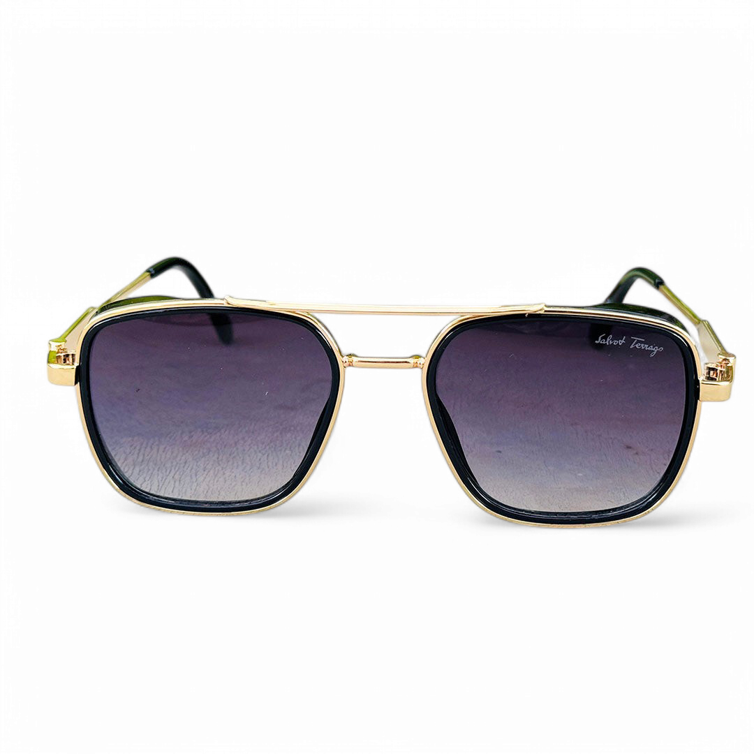 Ferragamo – 5600 – 56 – Golden Black –- Metal – Sunglasses – Unisex